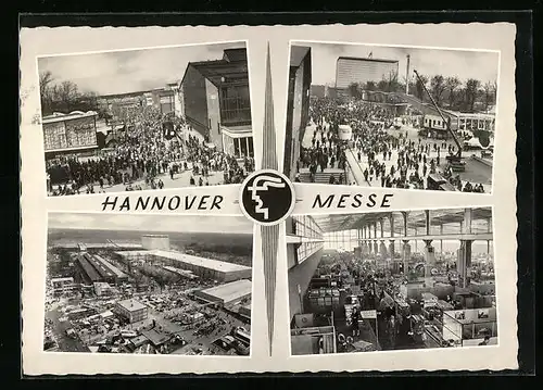AK Hannover, Messe 1965, Messegelände, Inneres der Messehalle