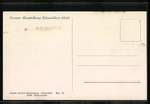 AK Düsseldorf, Grosse Ausstellung Gesolei 1926 - Gesolei bei Nacht, Hauptrestaurant mit Leuchtfontäne