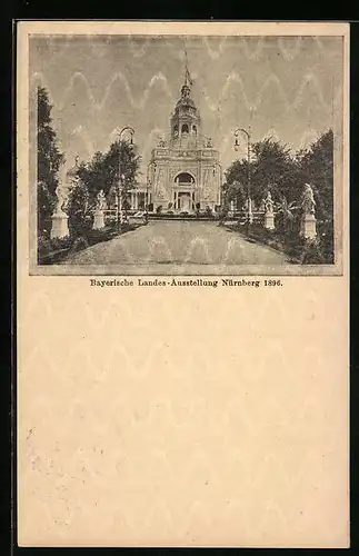 AK Nürnberg, Bayerische Landes-Ausstellung 1896, Pavillon, Ganzsache