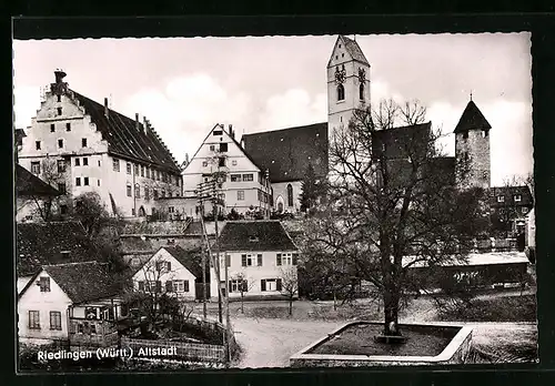 AK Riedlingen /Württ., Partie in der Altstadt mit Kirche