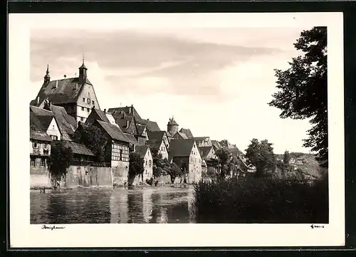 AK Besigheim, Ortspartie am Flussufer