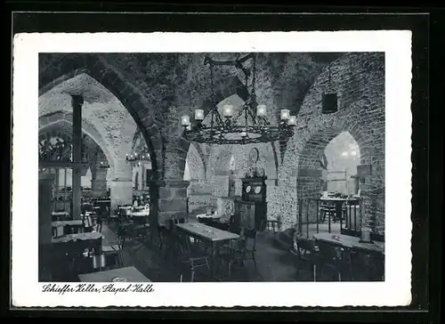 AK Trier, Gasthaus Schieffer Keller, Stapelhalle, Innenansicht