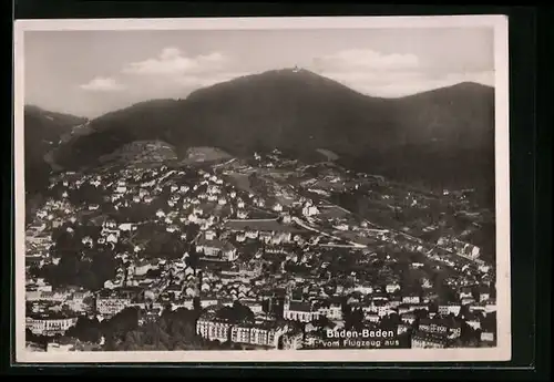 AK Baden-Baden, Fliegeraufnahme der Stadt