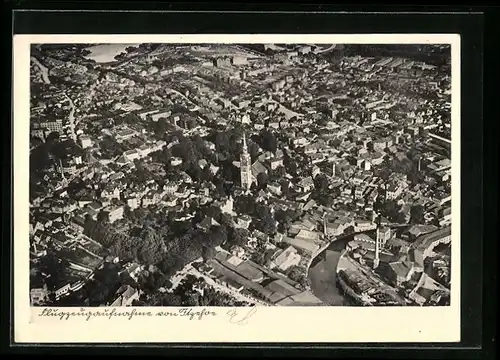 AK Itzehoe, Fliegeraufnahme des Stadtzentrums