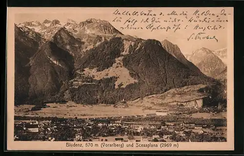 AK Bludenz, Teilansicht und Scesaplana