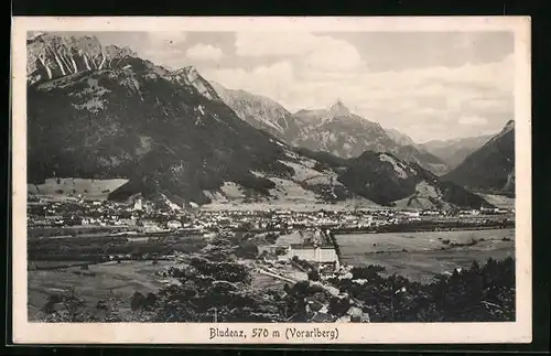 AK Bludenz, Teilansicht mit Bergen