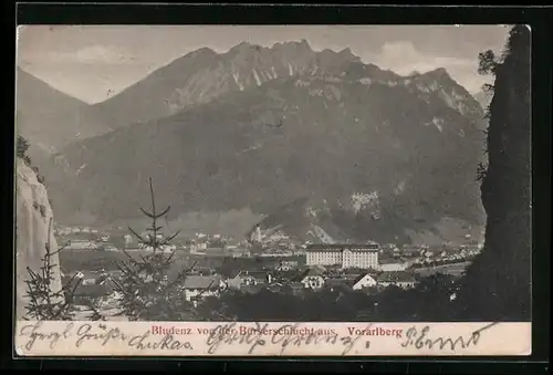 AK Bludenz, Teilansicht von der Bürserschlucht aus
