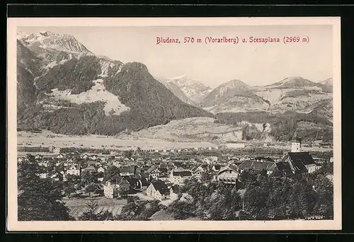 AK Bludenz, Teilansicht mit Scesaplana