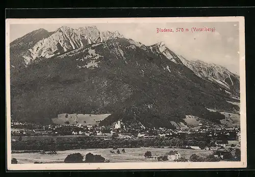 AK Bludenz, Teilansicht mit Bergen