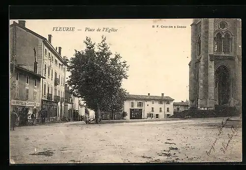 AK Fleurie, La PLace de l`Eglise