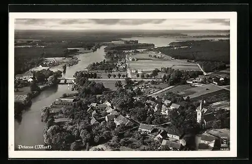 AK Prieros /Mark, Ortsansicht vom Flugzeug aus