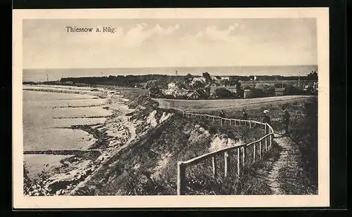 AK Thiessow /Rügen, Promenade an der Küste