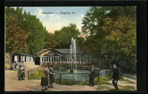 AK Siegmar /Sa., Gasthaus Pelzmühle - Gartenansicht