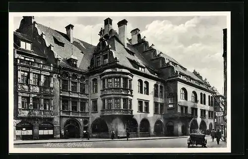 AK München, Münchner Hofbräuhaus und Bäckerei Karl