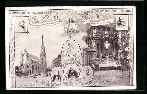 AK Wien, Congressus Viennae 1912, In Memoriam XXIII. Internationalis Eucharistici, Kirche, Innenansicht