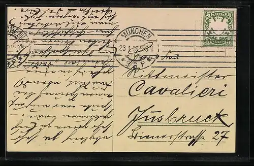 Künstler-AK Münchner Kindl in Kutte mit Eidbuch