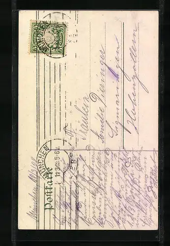 Künstler-AK Münchner Kindl macht einen Handstand