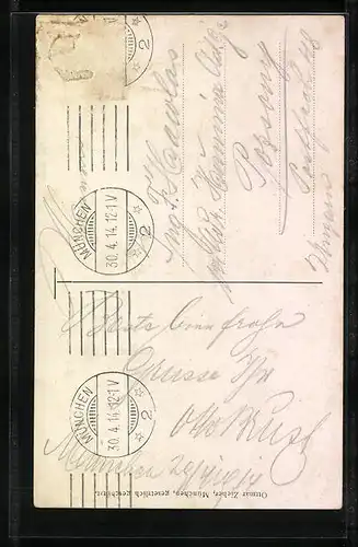 Künstler-AK Münchner Kindl mit Bierkrug