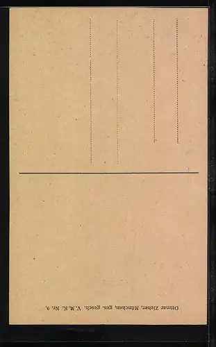 Künstler-AK Münchner Kindl zapft Bier vom Fass