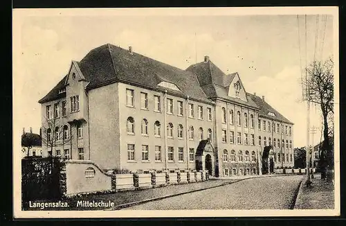 AK Langensalza, Strassenansicht der Mittelschule