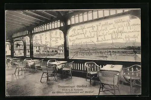 AK Ohrdruf, Truppenlager, Blick v. d. Veranda der Offizier-Speiseanstalt