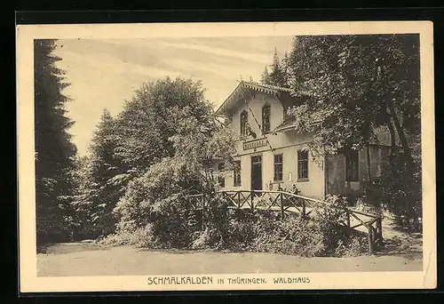 AK Schmalkalden in Thür., Gasthof Waldhaus mit Terrasse