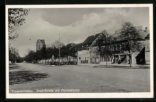 AK Treuenbrietzen, Grossstrasse mit Marienkirche
