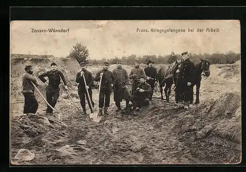 AK Zossen-Wünsdorf, Französische Kriegsgefangene bei der Arbeit