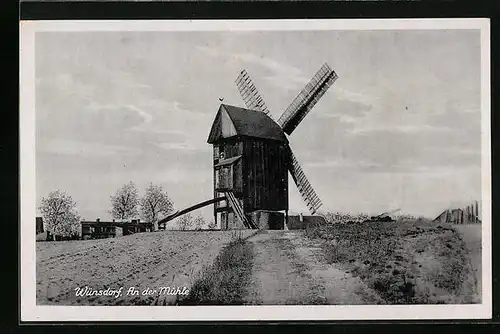 AK Wünsdorf, Ortspartie an der Windmühle