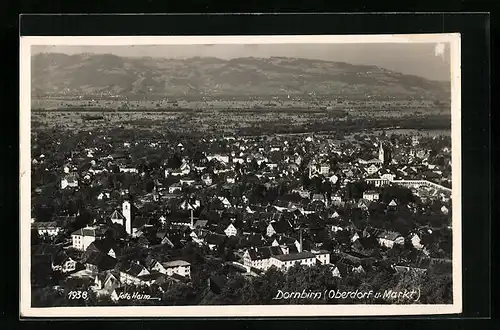 AK Dornbirn, Gesamtansicht mit Oberdorf und Markt