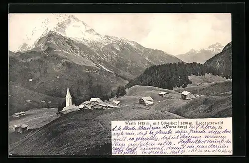 AK Warth, Totalansicht mit Biberkopf