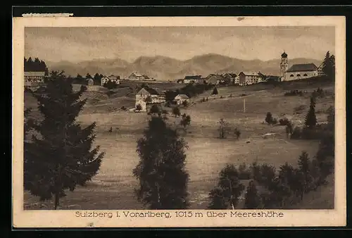 AK Sulzberg, Ortsansicht mit Kirche