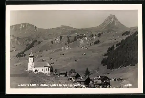 AK Damüls, Ortsansicht mit Mittagspitze