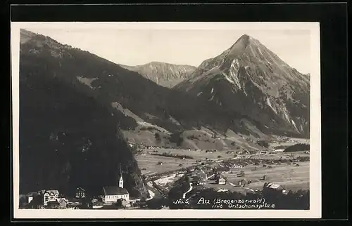 AK Au, Ortsansicht mit Üntschenspitze