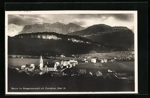 AK Bezau i. Bregenzerwald, Ortsansicht mit Canisfluh