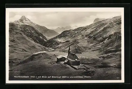 AK Hochkrumbach, Ortsansicht mit Blick auf Biberkopf