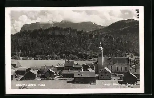 AK Bezau i. Breg. Wald, Teilansicht mit Kirche