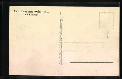 AK Au i. Bregenzwerwald, Ortsansicht mit Kirche und Kanisfluh