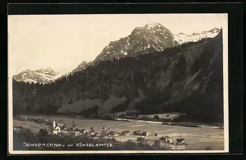 AK Schoppernau, Teilansicht mit Künzelspitze