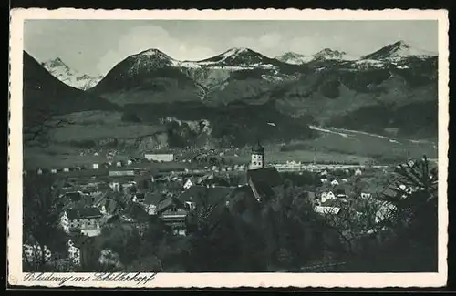 AK Bludenz, Teilansicht mit Schillerkopf