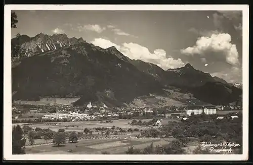 AK Bludenz, Teilansicht mit Elsspitzen und Roggelskopf