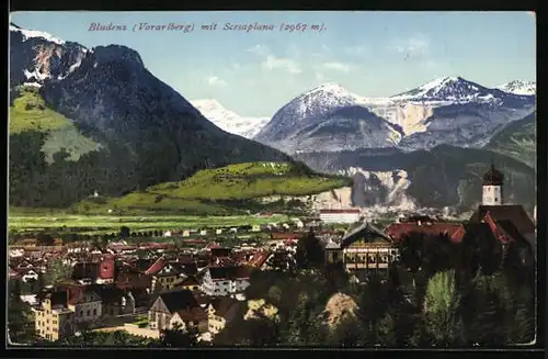 AK Bludenz, Teilansicht mit Scesaplana