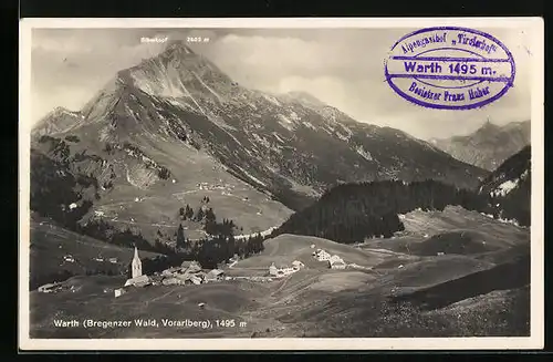 AK Warth /Bregenzer Wald, Panorama mit Biberkopf