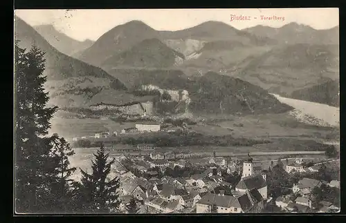 AK Bludenz, Teilansicht mit Kirche