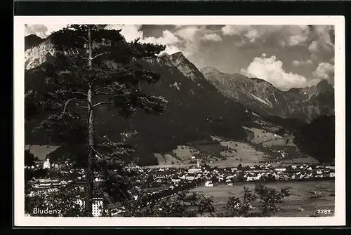 AK Bludenz, Teilansicht mit Bergen