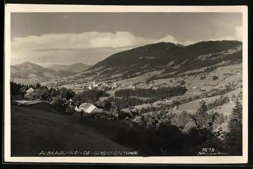 AK Alberschwende, Ortsansicht aus der Vogelschau