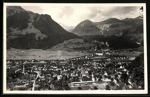 AK Bludenz, Ortsansicht mit Bergpanorama