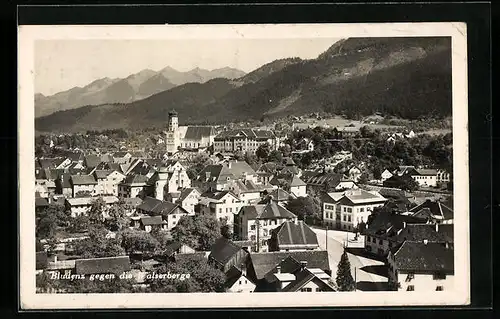 AK Bludenz, Ortsansicht gegen die Walserberge