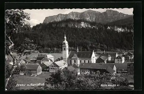 AK Bezau, Ortsansicht mit Kanisfluh