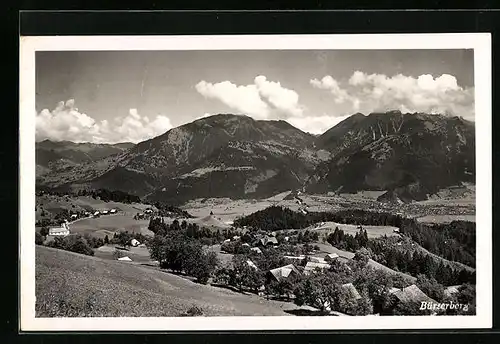 AK Bürserberg, Ortsansicht mit Bergpanorama
